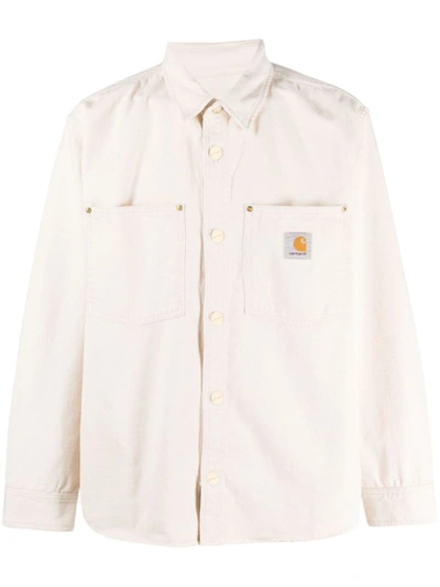Shop Carhartt Wip Cotton Shirt Jacket In Beige