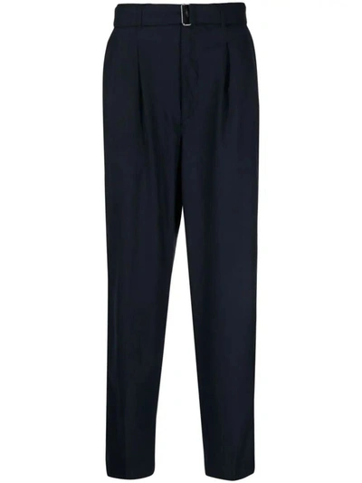 Shop Michael Kors Flannel Belted Trousers Clothing In Blue