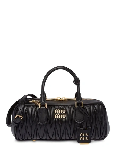 Shop Miu Miu Matelassé Crossbody Bag In Black