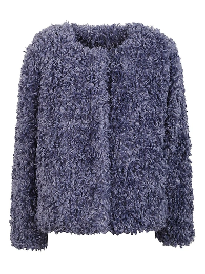 Shop Molliolli Faux Fur Jacket In Blue