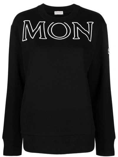 Shop Moncler Logo-print Long-sleeved Sweater