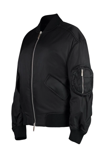 Shop Off-white Nylon Bomber Jacket In Black