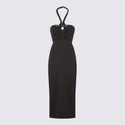 Shop David Koma Black Stretch Long Dress
