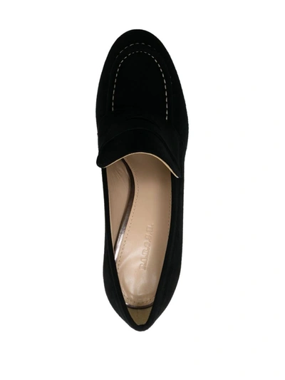 Shop P.a.r.o.s.h . Penny-slot 115mm Suede Platform Sandals In Nero