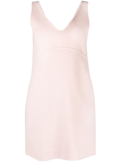 Shop P.a.r.o.s.h . Sleeveless Wool Minidress In Light Pink