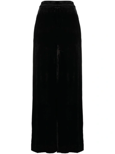 Shop P.a.r.o.s.h . Velvet Long Skirt In Black