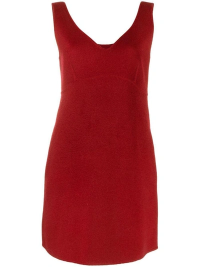 Shop P.a.r.o.s.h .  Wool V-neck Dress In Red