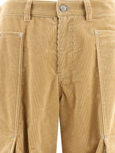 Shop Palm Angels Carrot Fit Cargo Trousers In Beige