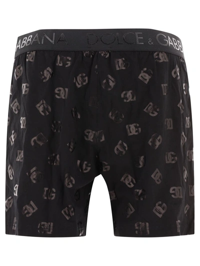 Shop Dolce & Gabbana "dg Logo" Boxer Shorts In Black