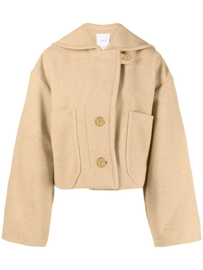 Shop Patou Cropped Single-breasted Jacket In Beige