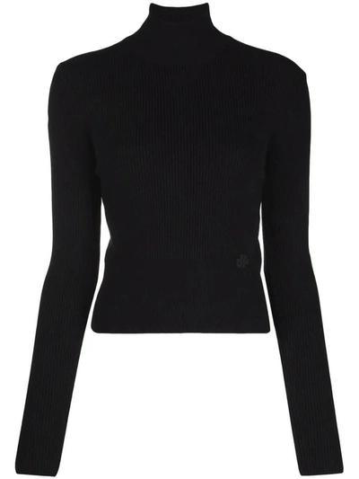 Shop Patou Ribbed-knit Turtle-neck Jumper In Black