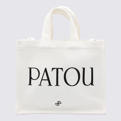 Shop Patou White And Black Canvas Tote Bag