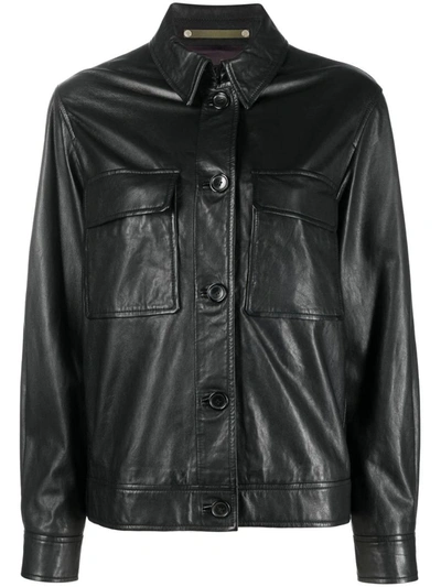 Shop Paul Smith Ps Button-up Leather Shirt Jacket
