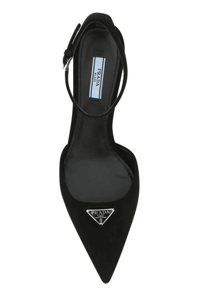 Shop Prada Heeled Shoes In Black Suede