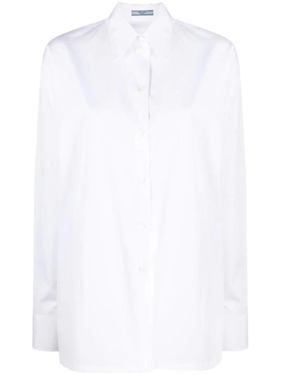 Shop Prada Long-sleeved Button-up Shirt