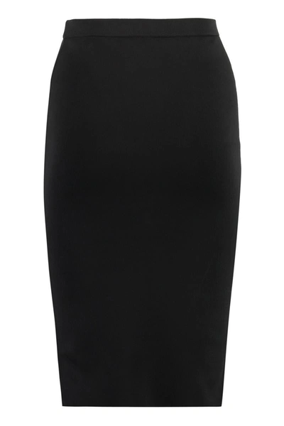 Shop Saint Laurent Stretch Pencil Skirt In Black