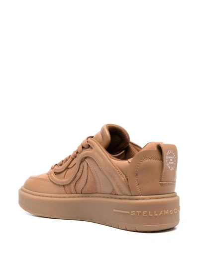 Shop Stella Mccartney S-wave Embroidered Sneakers In Beige