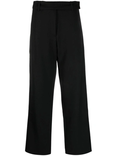 Shop Studio Nicholson Wool Blend Trousers In Black