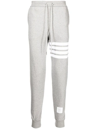 Shop Thom Browne 4-bar Cotton Sweatpants In Grey