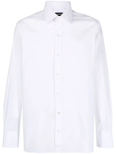 Shop Tom Ford Slim Fit Poplin Shirt In White