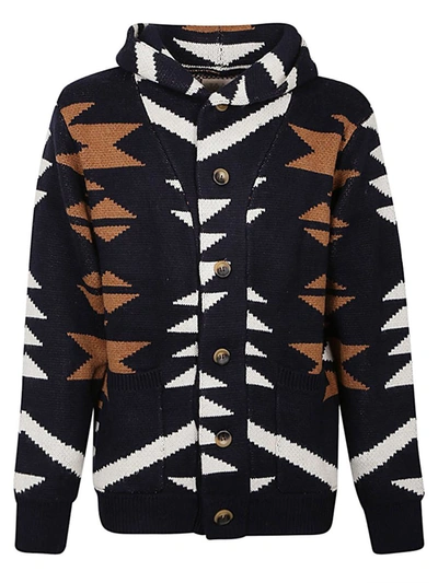 Shop Tooco Ethnic Print Cardigan In Blue