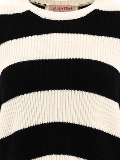 Shop Valentino Striped Sweater In White