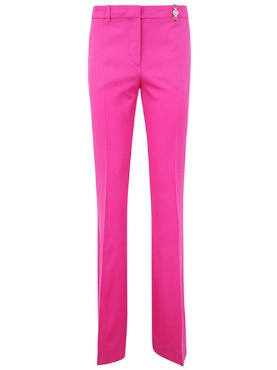 Shop Versace Informal Pant Responsible Wool Tailoring Fabric Clothing In Pink & Purple