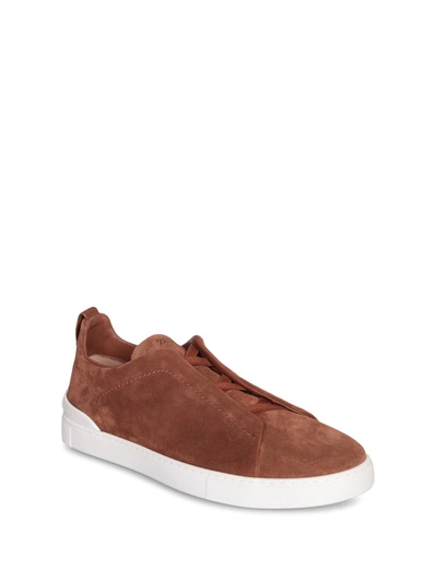 Shop Zegna Sneakers In Brown