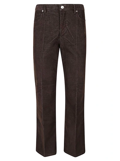 Shop I Love My Pants Ribbed Velvet Flared Trousers In Brown