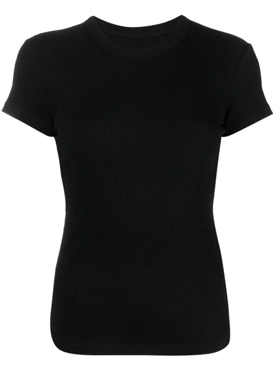 Shop Isabel Marant Crew-neck Fine-ribbed T-shirt In Black