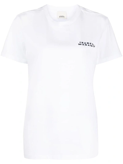 Shop Isabel Marant Vidal Cotton T-shirt In White