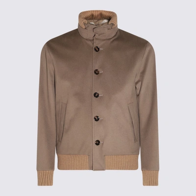 Shop Kired Light Brown Wool Casual Jacket