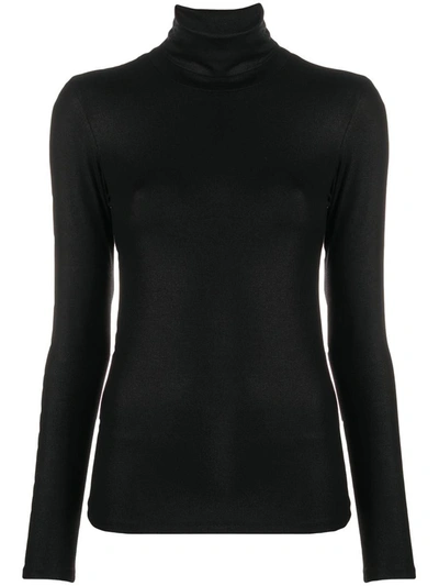 Shop Majestic Filatures Lurex Turtleneck Sweater In Black