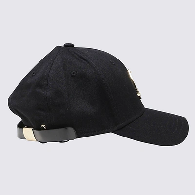 Shop Moose Knuckles Black And Gold Cotton Logo Icon Baseball Cap In Blk Gold
