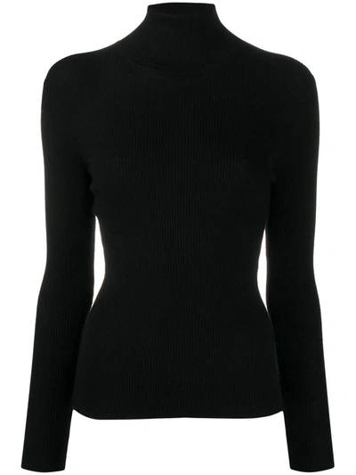 Shop P.a.r.o.s.h . Leila Ribbed Knit Jumper In Black