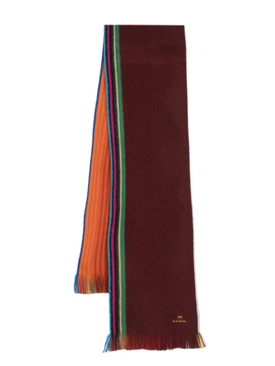 Shop Ps By Paul Smith Ps Paul Smith Men Scarf Reversible Stripes Accessories In Red