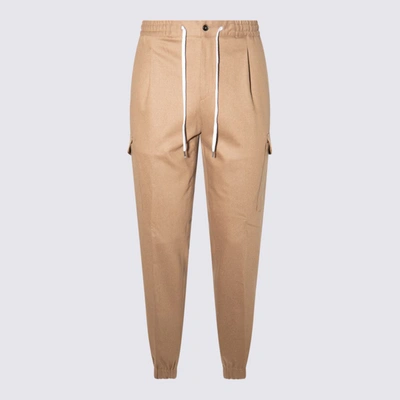 Shop Pt Torino Camel Brown Wool Blend Cargo Pants