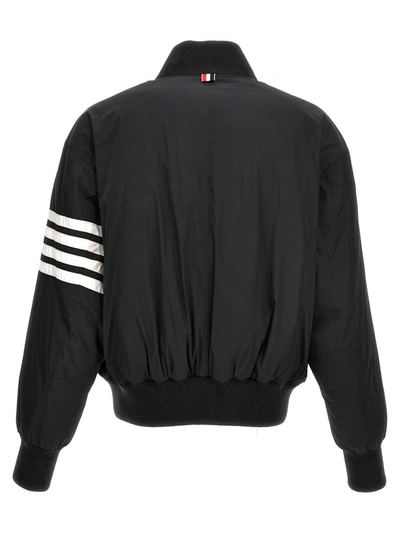 Shop Thom Browne Bomber '4 Bar' In Gray