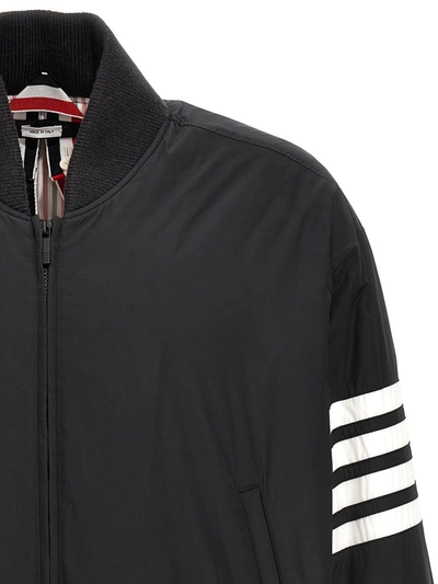 Shop Thom Browne Bomber '4 Bar' In Gray