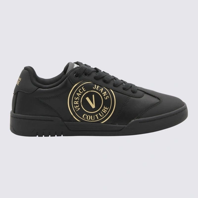 Shop Versace Jeans Couture Black Faux Leather Sneakers