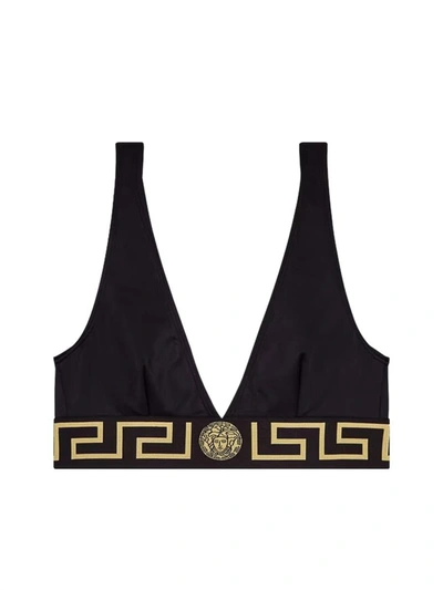 Shop Versace Triangle Bikini In Black