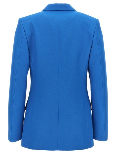 Shop Victoria Beckham Single-breasted Gabardine Blazer In Blue