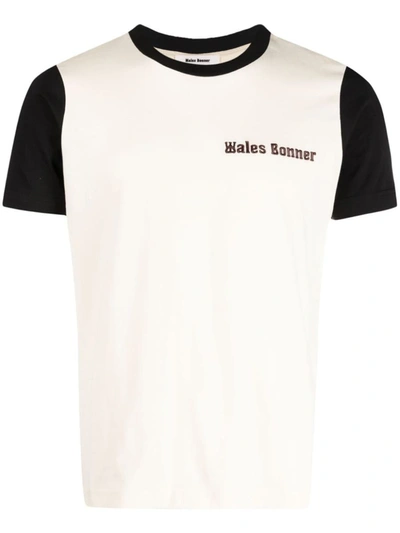 Shop Wales Bonner Logo Cotton T-shirt In White