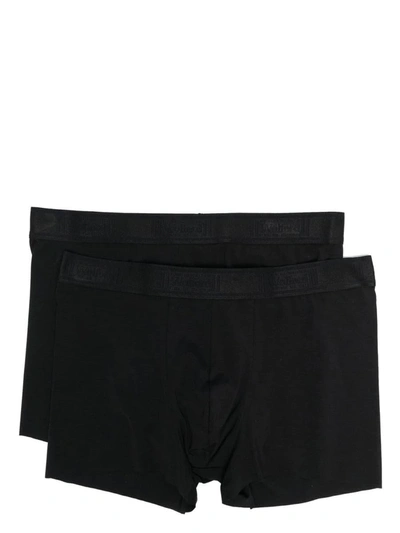 Shop Wolford Logo-waistband Boxers Set Of 2 In Black
