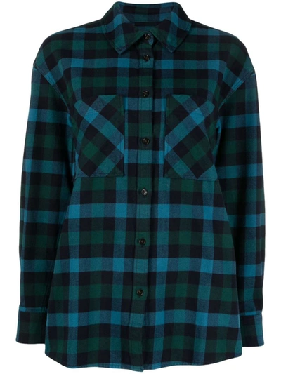 Shop Woolrich Checked Flannel Shirt In Blue