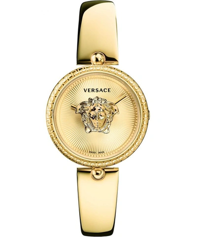 Shop Versace Women's 34mm Quartz Watch In Gold