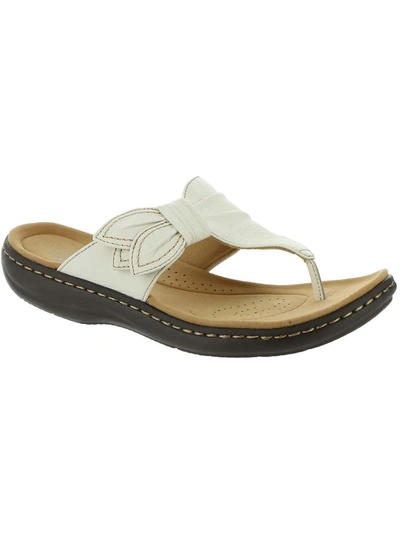 Shop Clarks Laurieann Rae Womens Slip On Outdoors Thong Sandals In White