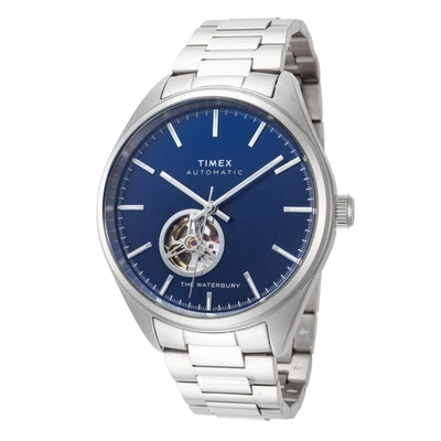Shop Timex Men's 42mm Automatic Watch In Silver