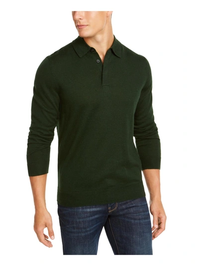 Shop Club Room Mens Merino Wool Blend Polo Pullover Sweater In Multi