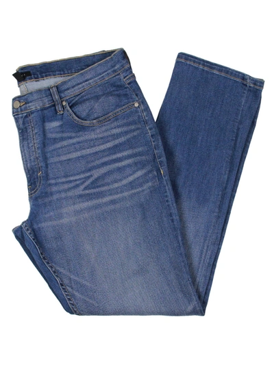 Shop Alfani Mens Denim Light Wash Straight Leg Jeans In Blue